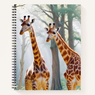 Giraffe Animal Nature Wildlife Zuneigung Gekümmert Notizblock