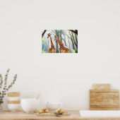 Giraffe Animal Nature Wildlife Zuneigung Gekümmert Poster (Küche)