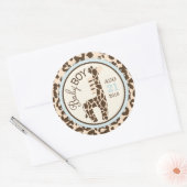 Giraffe Animal Print Baby Shooting Label Runder Aufkleber (Umschlag)