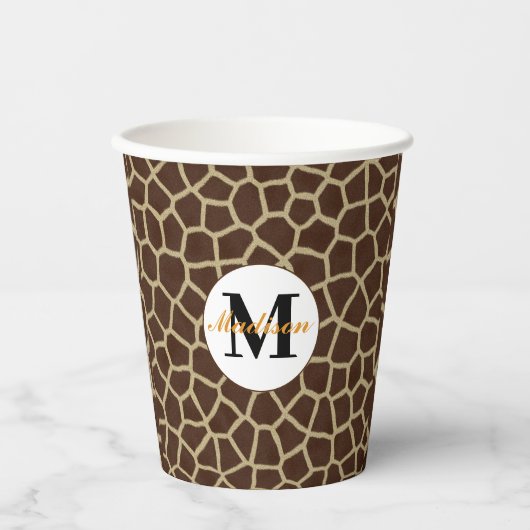 Giraffe Animal Print Pappbecher (Vorderseite)
