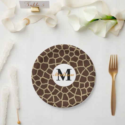 Giraffe Animal Print Pappteller (Hochzeit)