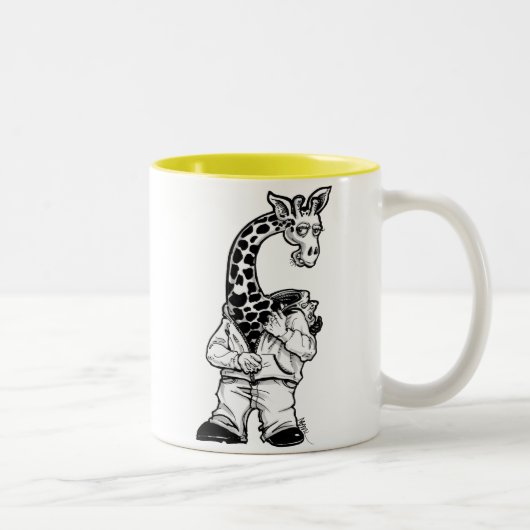Giraffe-Anzug Zweifarbige Tasse (Rechts)