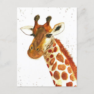 Giraffe Aquarell Tiere Safari Afrikanischer Dschun Postkarte