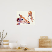 Giraffe Aquarellmalerei Druck und Poster (Küche)