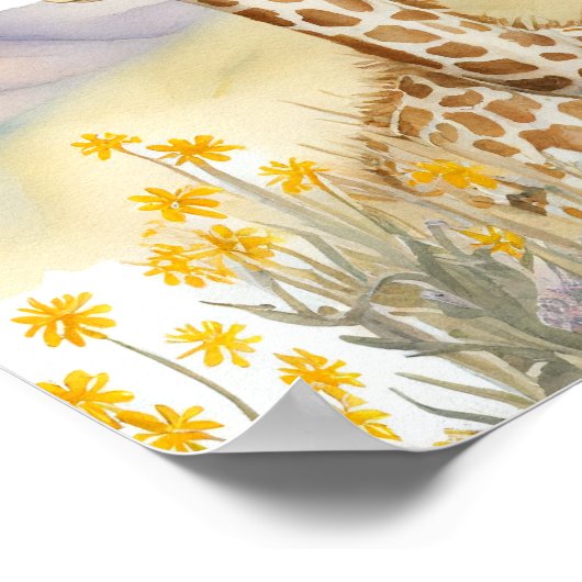 Giraffe Aquarellmalerei Poster (Ecke)