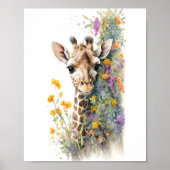 Giraffe Aquarellmalerei Poster (Vorne)
