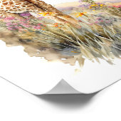 Giraffe Aquarellmalerei Poster (Ecke)