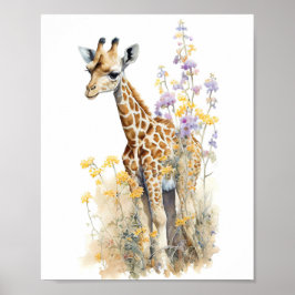 Giraffe Aquarellmalerei Poster