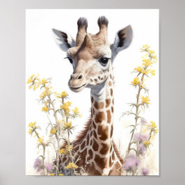 Giraffe Aquarellmalerei Poster