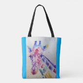 Giraffe Aquarellmalerei Tierliebhaber Tote Tasche (Rückseite)