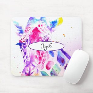 Giraffe Aquarellmalerei Whimsical Mousepad