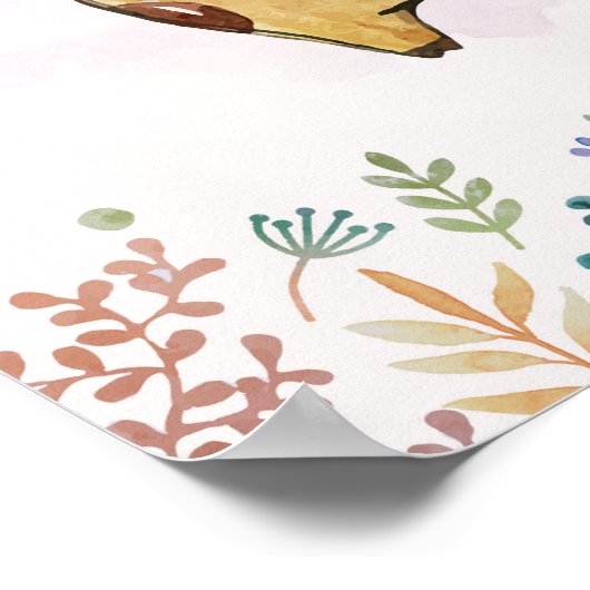 Giraffe-Aquarellposter Poster (Ecke)