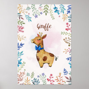 Giraffe-Aquarellposter Poster