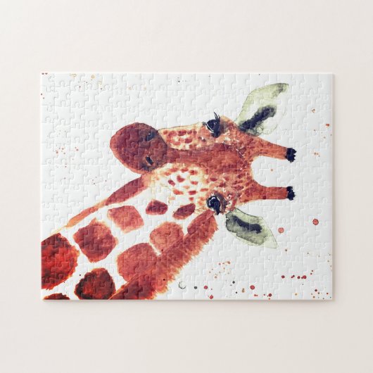 Giraffe Aquarelltier Safari Kinder Spaß Zoo Puzzle (Horizontal)