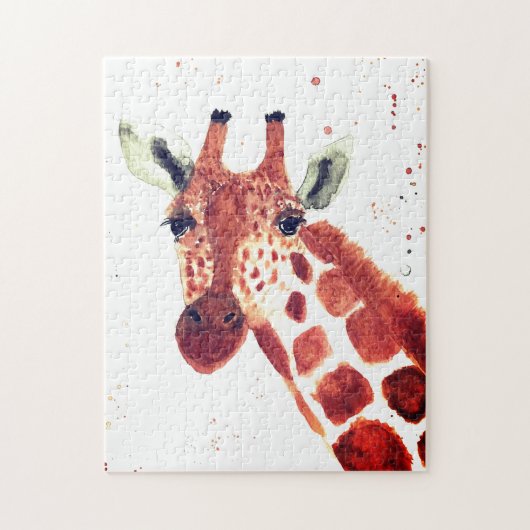 Giraffe Aquarelltier Safari Kinder Spaß Zoo Puzzle (Vertikal)