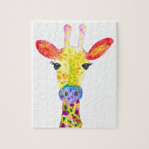 Giraffe Aquarelltier Safari Kinder Spaß Zoo Puzzle