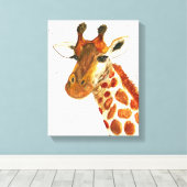Giraffe Aquarelltiere Safari Afrikanischer Dschung Leinwanddruck (Insitu (Holzboden))