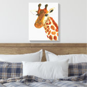 Giraffe Aquarelltiere Safari Afrikanischer Dschung Leinwanddruck (Insitu (Schlafzimmer))