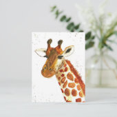 Giraffe Aquarelltiere Safari Afrikanischer Dschung Postkarte (Stehend Vorderseite)