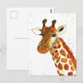 Giraffe Aquarelltiere Safari Afrikanischer Dschung Postkarte (Vorne/Hinten)