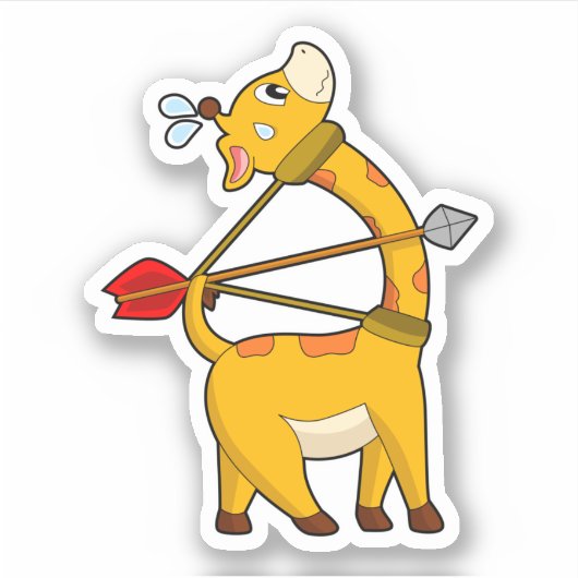 Giraffe Archer Arrow Bow Aufkleber (Vorderseite)