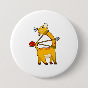 Giraffe Archer Arrow Bow Button