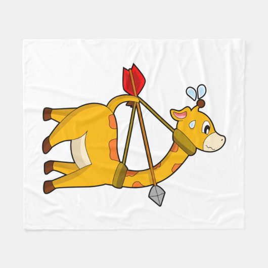 Giraffe Archer Arrow Bow Fleecedecke (Vorderseite (Horizontal))