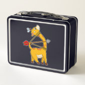 Giraffe Archer Arrow Bow Metall Brotdose (Rückseite)
