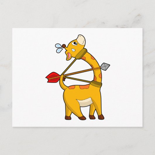 Giraffe Archer Arrow Bow Postkarte (Vorderseite)