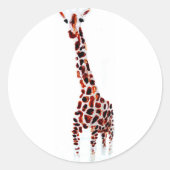 Giraffe Art Wild Animal Runder Aufkleber (Vorderseite)