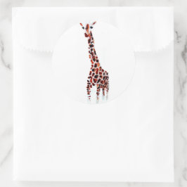 Giraffe Art Wild Animal Runder Aufkleber