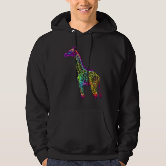 Giraffe Artwork  Animal Colourful Giraffe Hoodie (Vorderseite)