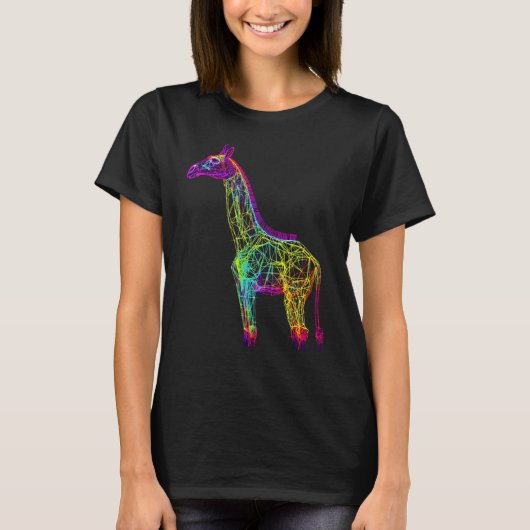 Giraffe Artwork Animal Colourful Giraffe T-Shirt (Vorderseite)
