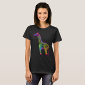 Giraffe Artwork Animal Colourful Giraffe T-Shirt (Vorne ganz)
