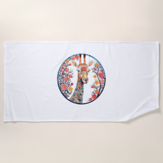 Giraffe Artwork Colorful - Church Blossom Tiere Strandtuch