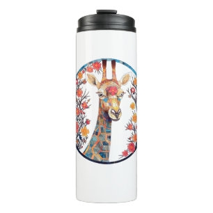 Giraffe Artwork Colorful - Church Blossom Tiere Thermosbecher