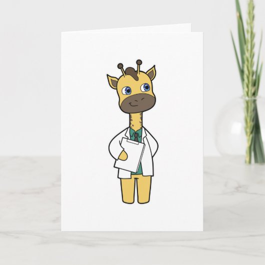 Giraffe as Doctor with Notepad Karte (Vorderseite)