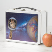 Giraffe Astronaut im Weltraum auf dem Planeten Metall Brotdose (Beispiel)