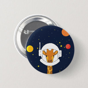 Giraffe Astronautentier mit Helm-Clipart Button