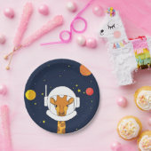 Giraffe Astronautentier mit Helm-Clipart Pappteller (Party)