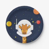 Giraffe Astronautentier mit Helm-Clipart Pappteller (Vorderseite)