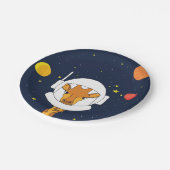 Giraffe Astronautentier mit Helm-Clipart Pappteller (Schrägansicht)