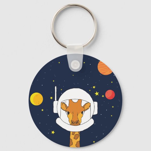 Giraffe Astronautentier mit Helm-Clipart Schlüsselanhänger (Vorderseite)