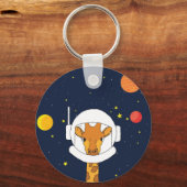 Giraffe Astronautentier mit Helm-Clipart Schlüsselanhänger (Vorderseite)