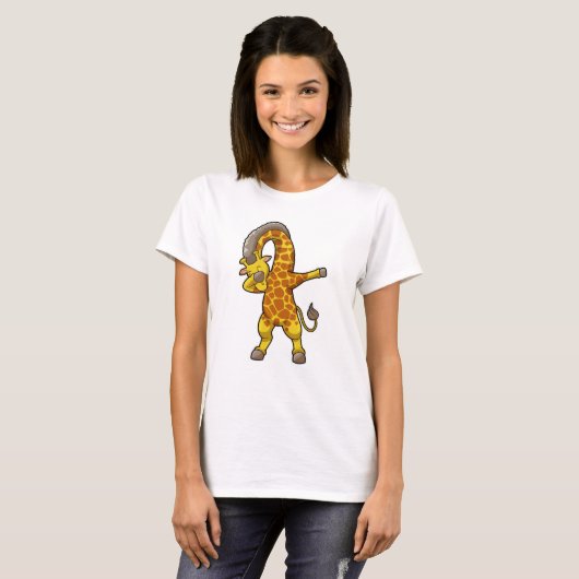 Giraffe at Hip Hop Dance Dab T-Shirt (Vorne ganz)