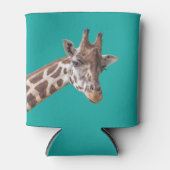 Giraffe auf Aquamarin Dosenkühler (Vorderseite)