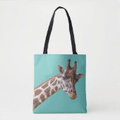 Giraffe auf Aquamarin grün Tasche (Vorderseite)