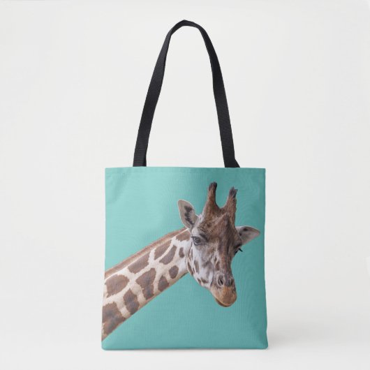Giraffe auf Aquamarin grün Tasche (Vorderseite)