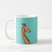 Giraffe auf aquamarinem Hintergrund Kaffeetasse (Links)