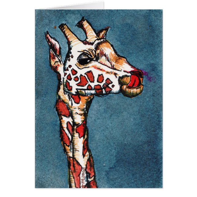 Giraffe auf Blau (Vorne)